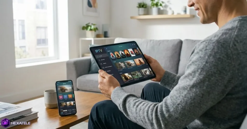 Installation IPTV Android sur tablette et smartphone dans un environnement moderne