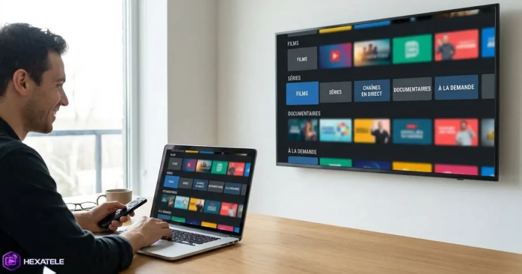 Service IPTV premium stable utilisé simultanément sur plusieurs appareils.