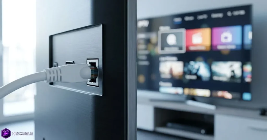 abonnement iptv smart tv - connexion ethernet et équipement réseau haute performance