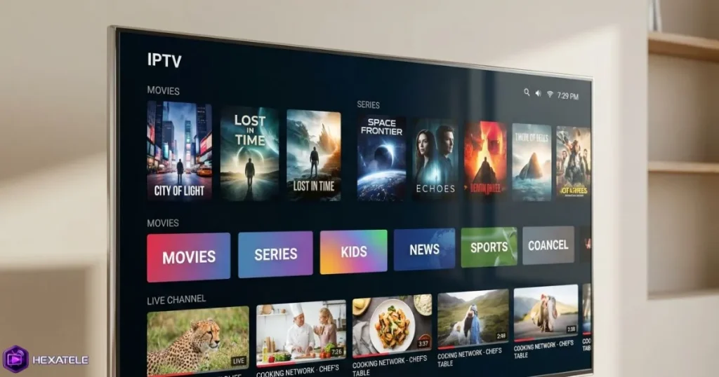 Test de qualité IPTV sur un écran 4K avec image nette et stable