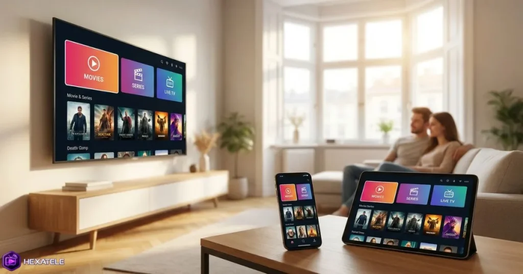Solution IPTV payante compatible avec Smart TV, smartphone et tablette en qualité HD