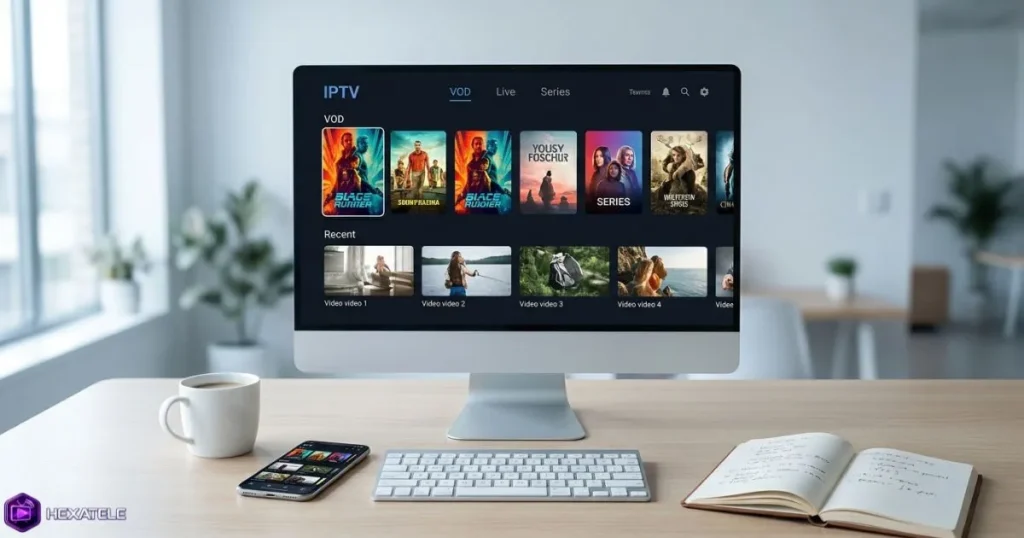 Comparaison des formats de lien IPTV sur un écran d'ordinateur, URL IPTV et lien M3U visibles