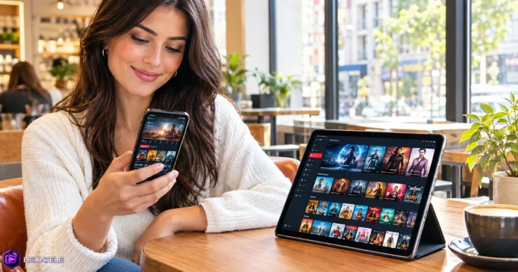 Regarder IPTV en ligne depuis un smartphone et une tablette en déplacement