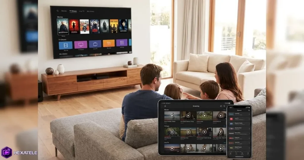 Abonnement IPTV compatible avec plusieurs appareils dans un foyer moderne