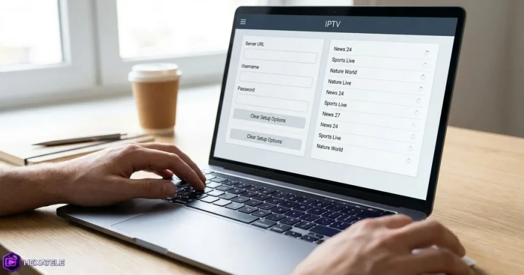 configuration application IPTV PC sur Windows avec interface de paramétrage
