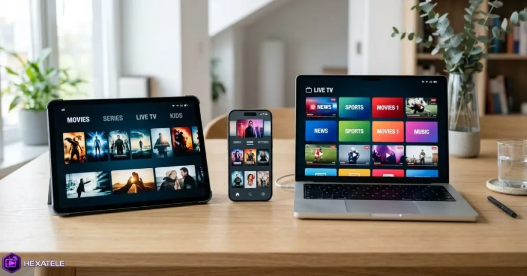 Multi-écrans compatibles avec un abonnement IPTV France - TV, smartphone et tablette