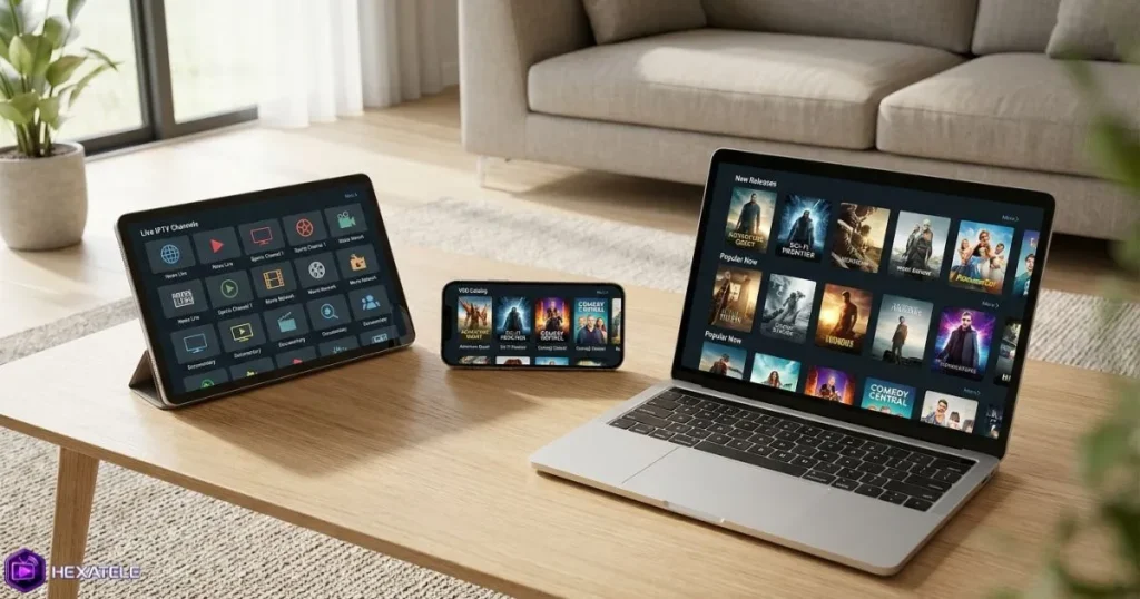 Qualité fournisseur IPTV testée sur plusieurs appareils connectés