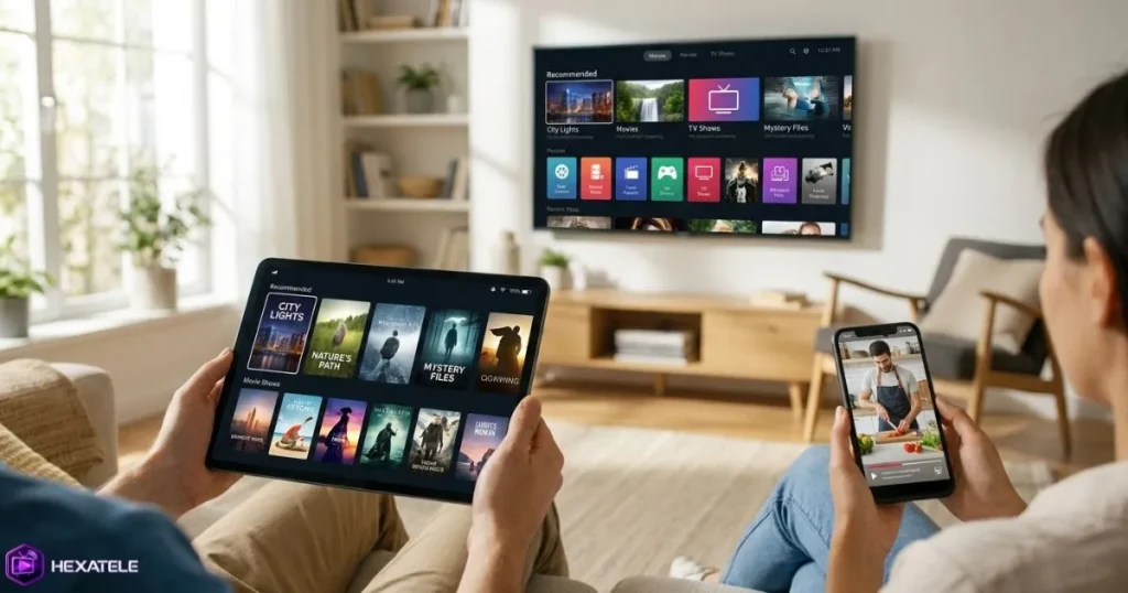 Multi-écrans avec services IPTV premium sur Smart TV, tablette et smartphone