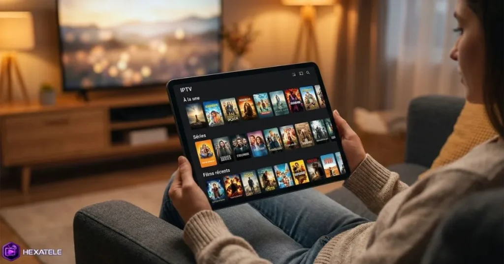 Catalogue IPTV avec contenus VOD et replay disponibles sur smart TV