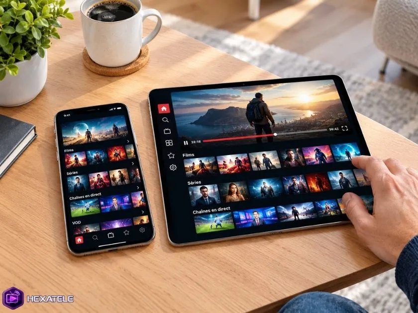 Accès IPTV sur smartphone et tablette pour regarder des chaînes en mobilité