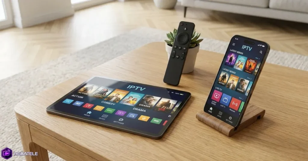 Plusieurs appareils compatibles avec les fonctionnalités IPTV : Smart TV, tablette et smartphone